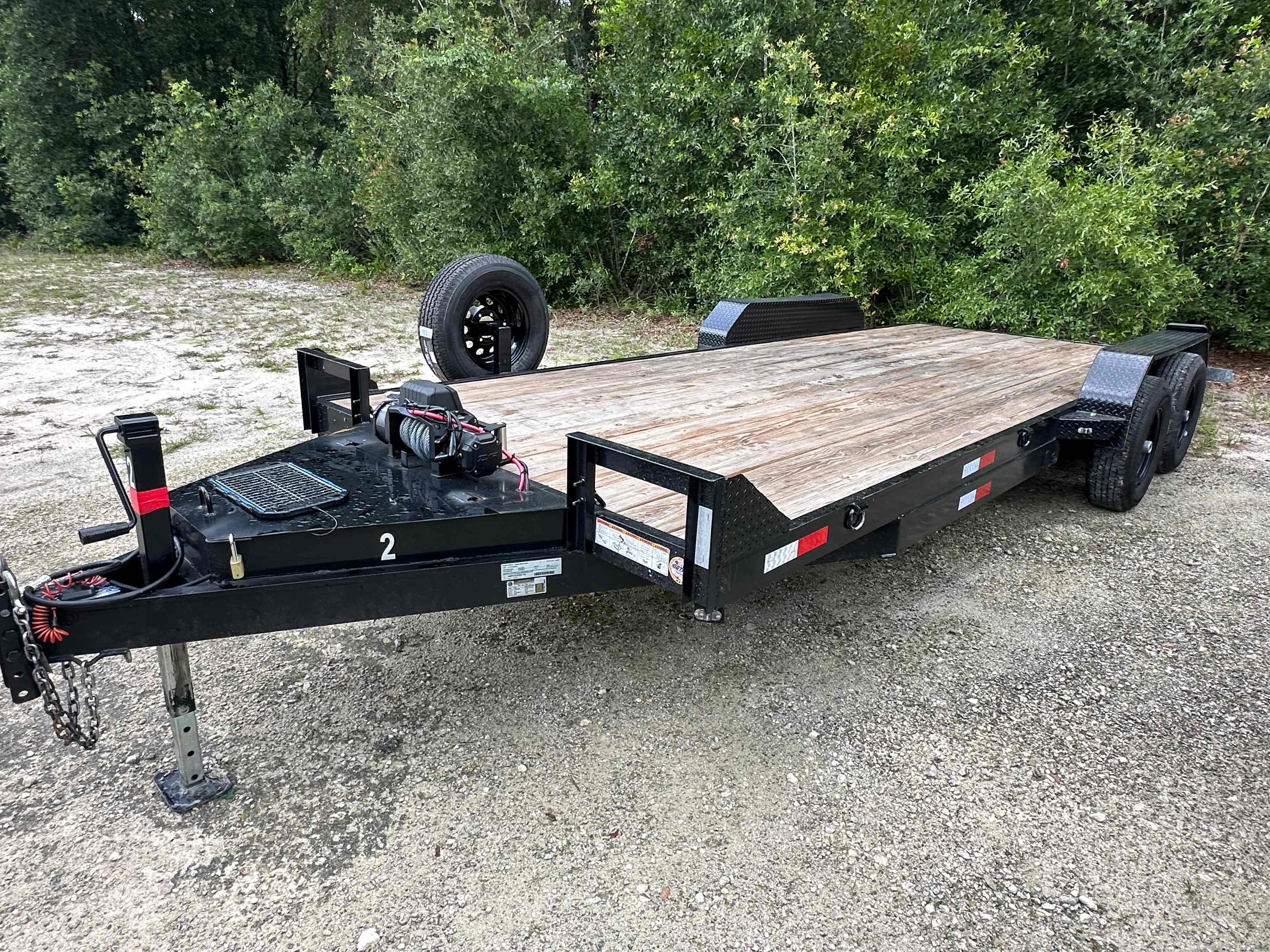 7x20 red car hauler trailer for rent in Fruitland Park, FL – photo 1 of 2